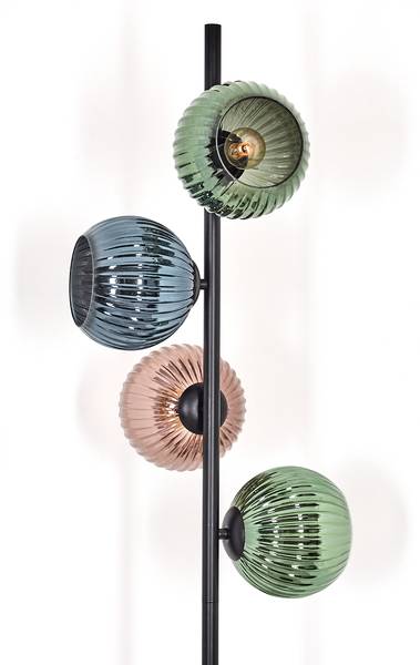 Stehlampe Cesaro Blau - Grün - Aluminium - Klarglas - 17 x 160 x 69 cm