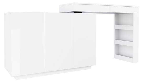 Schminktisch DENBA mit Spiegel Weiß - Holzwerkstoff - 40 x 80 x 100 cm