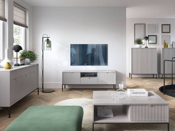 TV-Schrank AMBER Schwarz - Grau