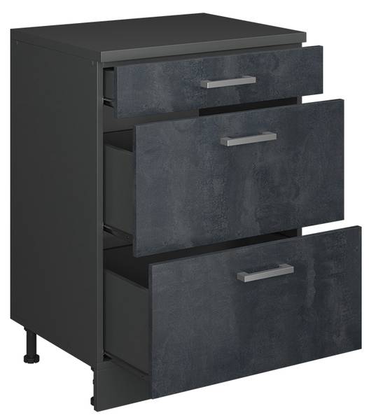 Erweiterungskommode Rion 60758 Grau - Chrom - 60 x 84 x 46 cm