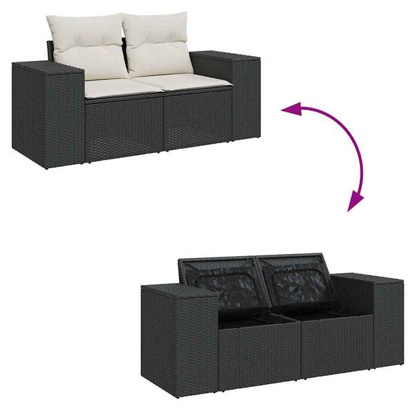 Garten-Lounge-Set 3037613-3 (5-teilig) Schwarz - Creme