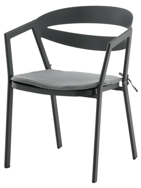 Gartenessstuhl SLIT Schwarz - Metall - 60 x 76 x 60 cm