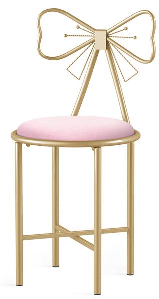 Schminktisch Polsterstuhl Sitzhocker Gold - Samt - 40 x 85 x 40 cm