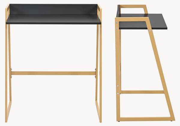 Schreibtisch Kuomi Beige - Grau - Stahl - 73 x 84 x 47 cm