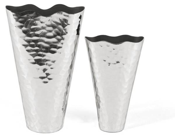 Vasen 17315 Grau - Metall - 10 x 40 x 24 cm