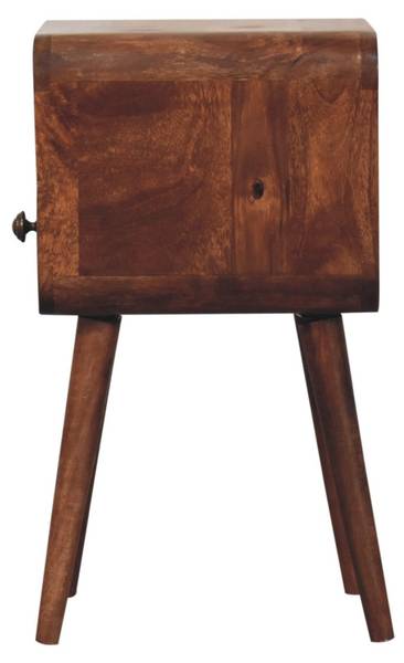 Nachtkastje Savoy bruin - mango - messing - 30 x 55 x 30 cm