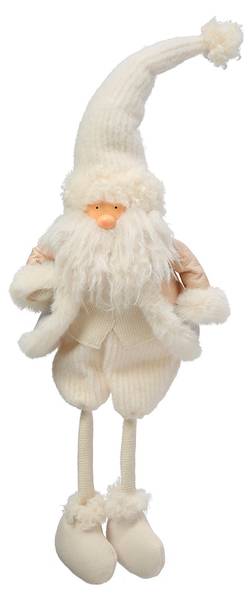 Sitzende Weihnachtsmann-Figur  VELVET Weiß - Kunststoff - 28 x 78 x 1 cm