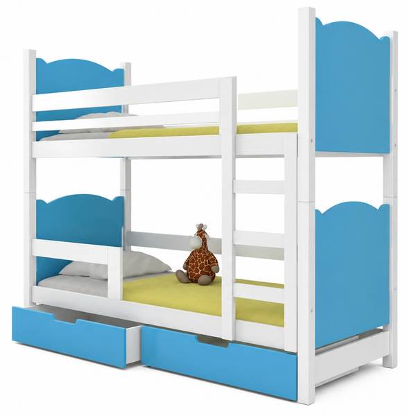 Etagenbett LEONE 3 Blau - Weiß