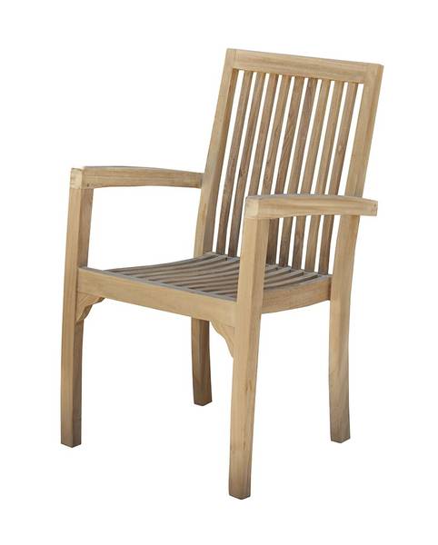 Gartensessel MALTE Beige - Massivholz - 54 x 92 x 52 cm