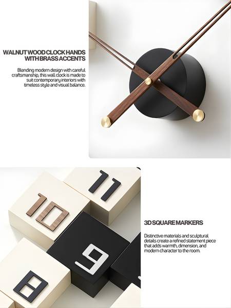 Wanduhr THE CONTRAST Schwarz - Weiß - Holzwerkstoff - 83 x 76 x 4 cm
