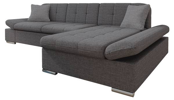 Ecksofa Montana Sale Dunkelgrau - Grau - Ecke davorstehend rechts - Webstoff