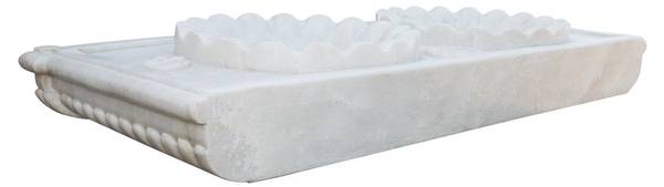 Waschbecken MEERESBRISE Weiß - Marmor - 56 x 15 x 130 cm