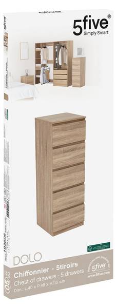 Chiffonier DOLO Beige - Bois manufacturé - 48 x 118 x 40 cm