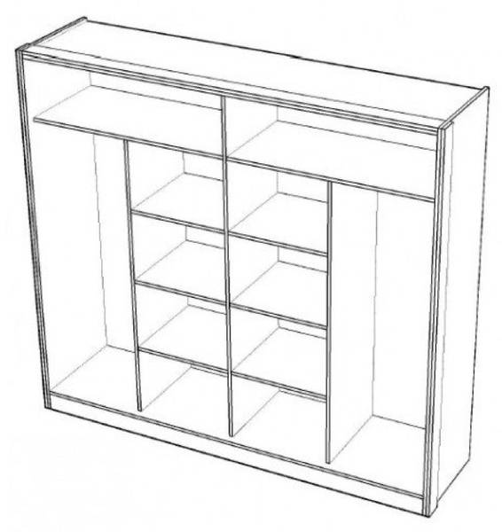 Set de chambre Monica-6pcs Beige - Marron - Bois manufacturé