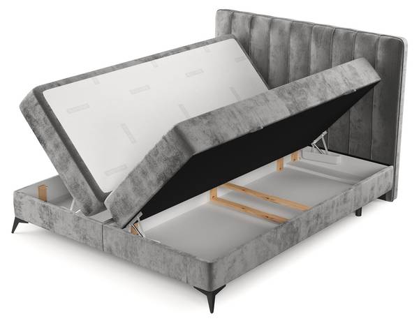 Boxspringbett Aggaz Grau - Liegefläche Breite: 200 cm