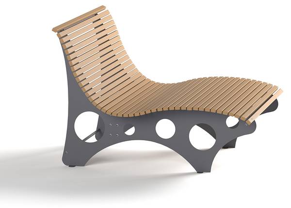 Wellenliege NIRA Teak Dekor