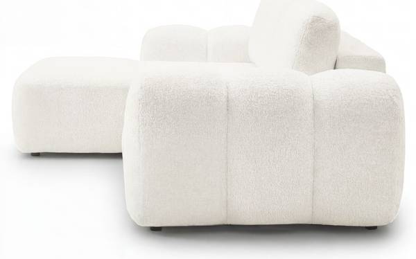 Ecksofa AVELIN Creme - Ecke davorstehend links