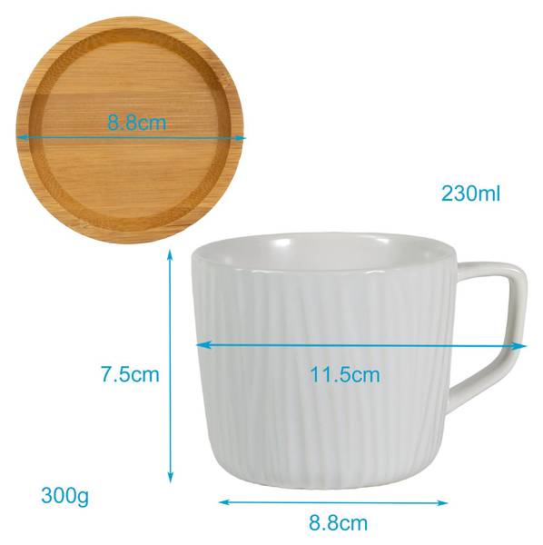 Kaffeetasse Katharina (2er-Set) Weiß - Keramik - 9 x 8 x 12 cm