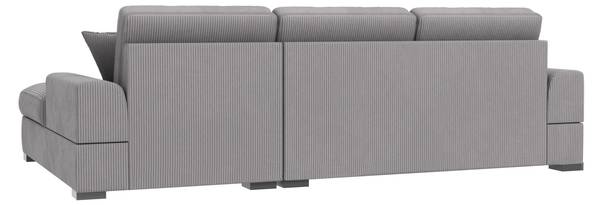 Eira Cord Ecksofa mit Schlaffunktion Hellgrau - Ecke davorstehend rechts