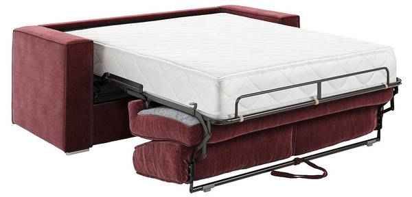 Schlafsofa LORETO Rot - Textil - 215 x 90 x 223 cm