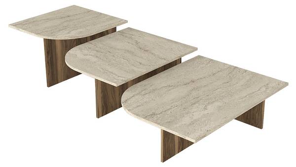 Couchtisch OMELINA Beige - Holz teilmassiv - 65 x 45 x 60 cm