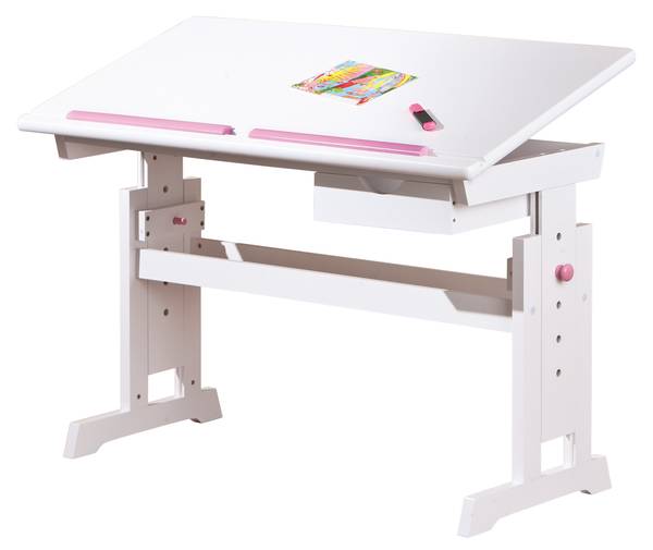 Schreibtisch Batur Weiß - Holz teilmassiv - 109 x 63 x 55 cm