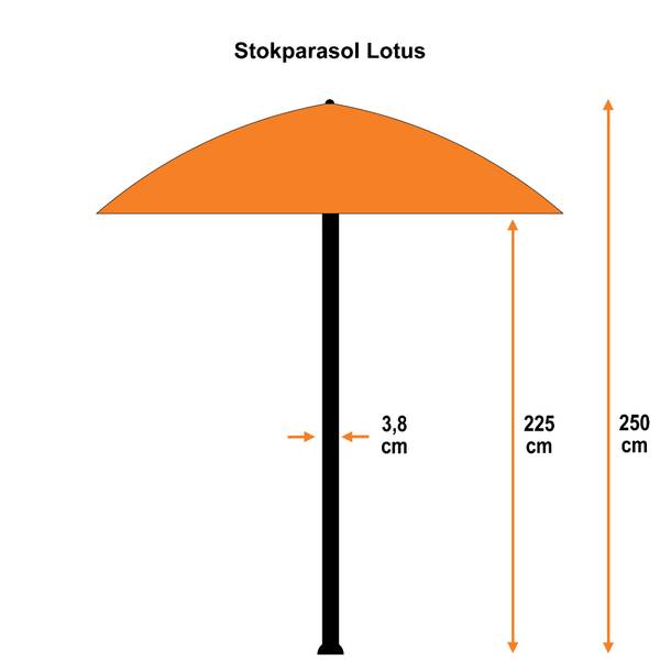Stokparasol Lotus polyester - 300 x 240 x 300 cm