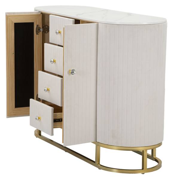Kommode Montpellier A Beige - Metall - 120 x 85 x 40 cm