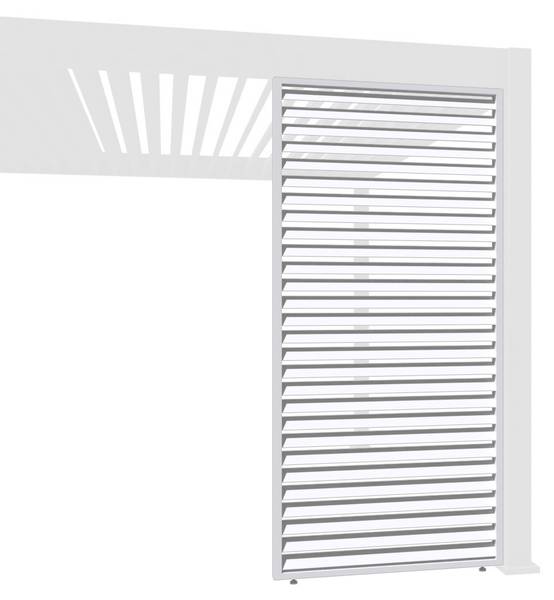 Lamellenwand Horizontal Weiß - Metall - 93 x 235 x 235 cm