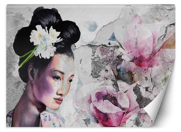 Papier peint, Geisha japonaise 100 x 70 cm