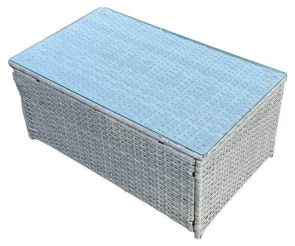 Couchtisch Gartenmöbel (1er-Set) Grau - Metall - Polyrattan - 50 x 37 x 85 cm