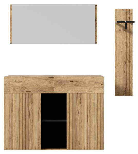 Garderobenset NATZOOM443(3er Set) Braun - Holzwerkstoff