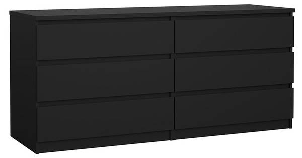 Kommode Naia Schwarz - Holz teilmassiv - 154 x 68 x 50 cm