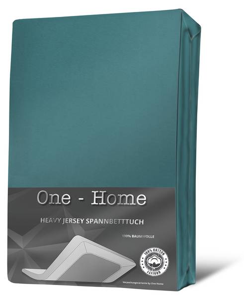 Bettlaken petrol 140-160x220 cm Heavy Blau - Jersey - 140 x 4 x 220 cm