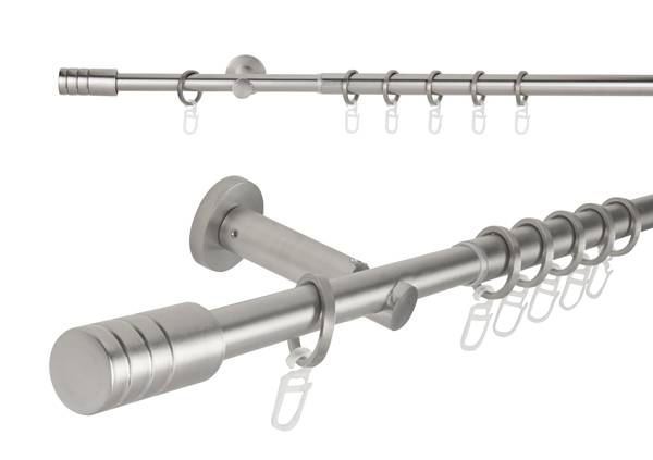Gardinenstange ausziehbar Rillcube Silber - Metall - 400 x 2 x 8 cm
