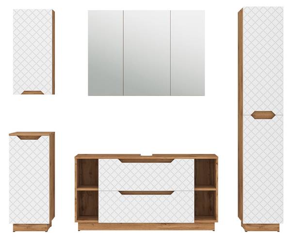 Badmöbel-Set Lotta 59436 Weiß - Holzwerkstoff - 120 x 63 x 35 cm