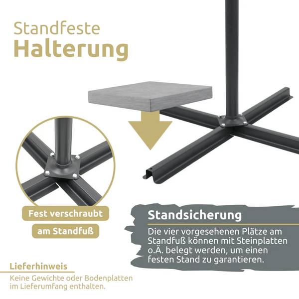 Ampelschirm EMCO Weiß - Kunststoff - 270 x 240 x 270 cm