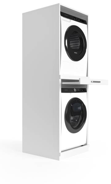Waschmaschinenschrank Lisbon Weiß - Holzwerkstoff - 66 x 198 x 70 cm