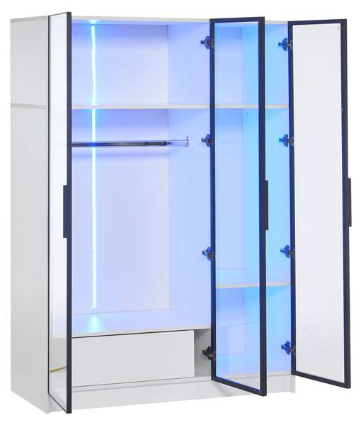 Kleiderschrank GlassGLOW Ⅲ Weiß - Holzwerkstoff - 50 x 160 x 110 cm