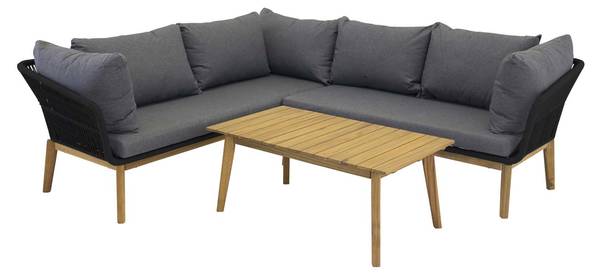 Loungeset Chania 2-delig beige - grijs - metaal - 60 x 45 x 110 cm