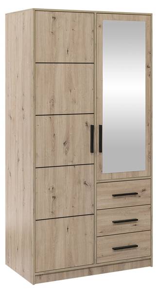 Kleiderschrank Kos D2 Braun - Holzwerkstoff - 100 x 200 x 58 cm