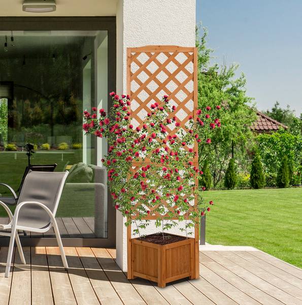 Jardinière avec treillis Marron clair