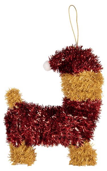 Weihnachtsanhänger Hund 66601 Braun - Kunststoff - 7 x 15 x 13 cm