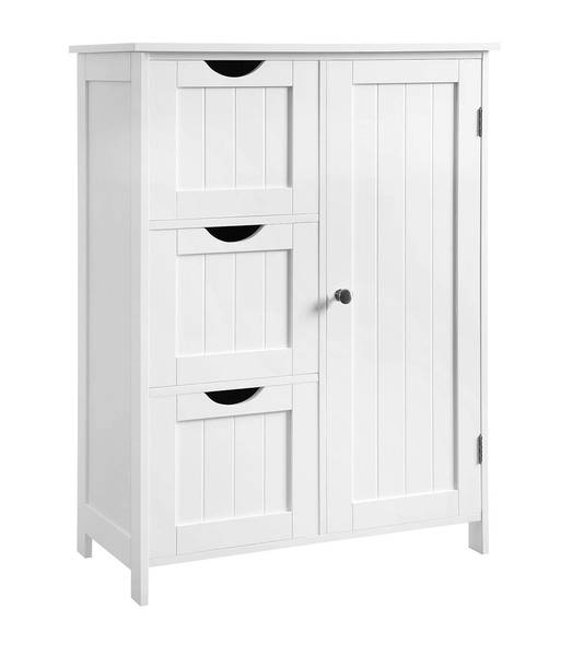 Buffet meuble de salle de bain Stuttgart Blanc - Bois manufacturé - 30 x 81 x 60 cm