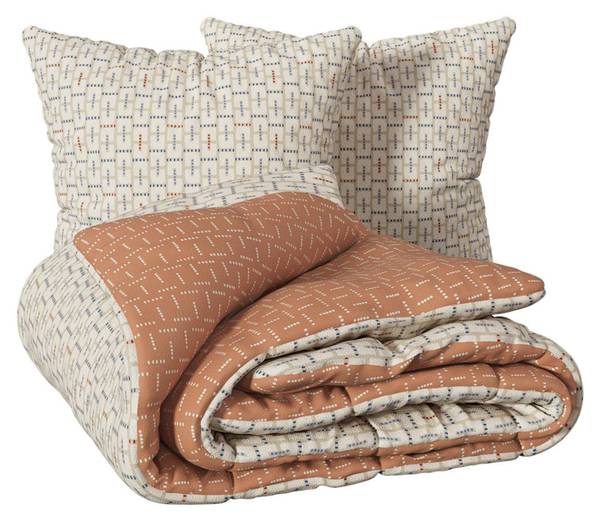 Bettgarnitur POSEI Beige - Naturfaser - 220 x 1 x 240 cm