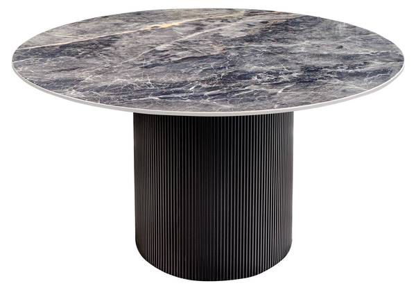 Esstisch UNIQUE Schwarz - Keramik - Holzwerkstoff - Massivholz - 120 x 75 x 120 cm