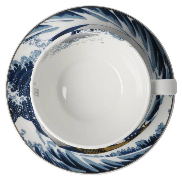 Tasse Katsushika Hokusai - Die Welle Blau - Weiß - Porzellan - 15 x 7 x 15 cm