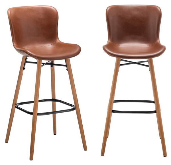 Barstühle LOFT 2er Set Braun - Kunstleder - 46 x 105 x 51 cm