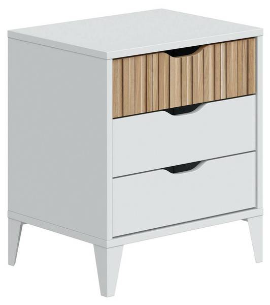 Chevet Jessa Blanc - Bois manufacturé - 44 x 50 x 33 cm