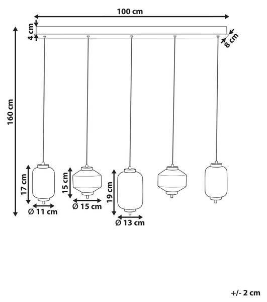 Pendelleuchten SULLANE Schwarz - Bambus - 100 x 160 x 15 cm